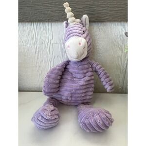 Unipak Purple Corduroy Sitting Unicorn Plush Toy Stuffed Animal